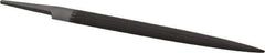 Grobet - 8" Standard Precision Swiss Pattern Half Round File - Double Cut, 13/16" Width Diam x 15/64" Thick, With Tang - Apex Tool & Supply