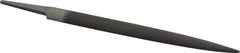 Grobet - 8" Standard Precision Swiss Pattern Half Round File - Double Cut, 13/16" Width Diam x 15/64" Thick, With Tang - Apex Tool & Supply