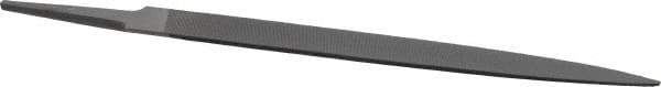 Grobet - 8" Standard Precision Swiss Pattern Half Round File - Double Cut, 13/16" Width Diam x 15/64" Thick, With Tang - Apex Tool & Supply