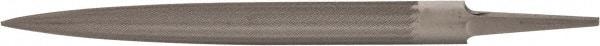 Grobet - 10" Standard Precision Swiss Pattern Half Round File - Double Cut, 1" Width Diam x 19/64" Thick, With Tang - Apex Tool & Supply