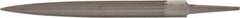 Grobet - 10" Standard Precision Swiss Pattern Half Round File - Double Cut, 1" Width Diam x 19/64" Thick, With Tang - Apex Tool & Supply