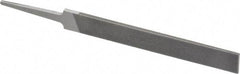 Grobet - 4" Standard Precision Swiss Pattern Hand File - Double Cut, 17/32" Width Diam x 1/8" Thick, With Tang - Apex Tool & Supply