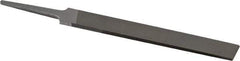 Grobet - 4" Standard Precision Swiss Pattern Hand File - Double Cut, 17/32" Width Diam x 1/8" Thick, With Tang - Apex Tool & Supply