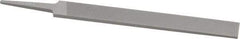 Grobet - 6" Standard Precision Swiss Pattern Hand File - Double Cut, 3/4" Width Diam x 5/32" Thick, With Tang - Apex Tool & Supply