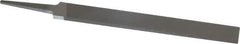 Grobet - 6" Standard Precision Swiss Pattern Hand File - Double Cut, 3/4" Width Diam x 5/32" Thick, With Tang - Apex Tool & Supply