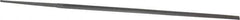 Grobet - 6" Standard Precision Swiss Pattern Narrow Pillar File - Double Cut, 13/64" Width Diam x 1/8" Thick, With Tang - Apex Tool & Supply