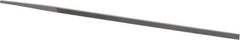Grobet - 8" Standard Precision Swiss Pattern Narrow Pillar File - Double Cut, 9/32" Width Diam x 9/64" Thick, With Tang - Apex Tool & Supply