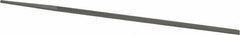 Grobet - 8" Standard Precision Swiss Pattern Narrow Pillar File - Double Cut, 9/32" Width Diam x 9/64" Thick, With Tang - Apex Tool & Supply