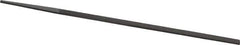 Grobet - 8" Standard Precision Swiss Pattern Narrow Pillar File - Double Cut, 9/32" Width Diam x 9/64" Thick, With Tang - Apex Tool & Supply