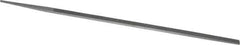 Grobet - 10" Standard Precision Swiss Pattern Narrow Pillar File - Double Cut, 11/32" Width Diam x 11/64" Thick, With Tang - Apex Tool & Supply