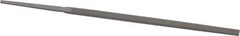 Grobet - 4" Standard Precision Swiss Pattern Narrow Pillar File - Double Cut, 3/16" Width Diam x 3/32" Thick, With Tang - Apex Tool & Supply