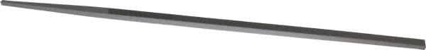 Grobet - 6" Standard Precision Swiss Pattern Narrow Pillar File - Double Cut, 1/4" Width Diam x 9/64" Thick, With Tang - Apex Tool & Supply