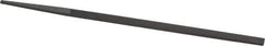 Grobet - 6" Standard Precision Swiss Pattern Narrow Pillar File - Double Cut, 1/4" Width Diam x 9/64" Thick, With Tang - Apex Tool & Supply