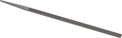 Grobet - 8" Standard Precision Swiss Pattern Narrow Pillar File - Double Cut, 11/32" Width Diam x 11/64" Thick, With Tang - Apex Tool & Supply