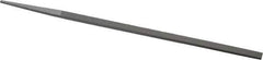 Grobet - 8" Standard Precision Swiss Pattern Narrow Pillar File - Double Cut, 11/32" Width Diam x 11/64" Thick, With Tang - Apex Tool & Supply
