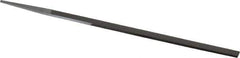 Grobet - 10" Standard Precision Swiss Pattern Narrow Pillar File - Double Cut, 25/64" Width Diam x 3/16" Thick, With Tang - Apex Tool & Supply