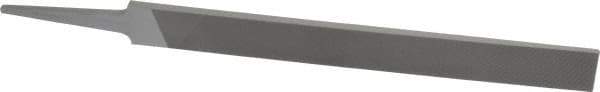 Grobet - 8" Standard Precision Swiss Pattern Hand File - Double Cut, 29/32" Width Diam x 3/16" Thick, With Tang - Apex Tool & Supply