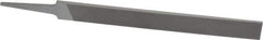 Grobet - 8" Standard Precision Swiss Pattern Hand File - Double Cut, 29/32" Width Diam x 3/16" Thick, With Tang - Apex Tool & Supply