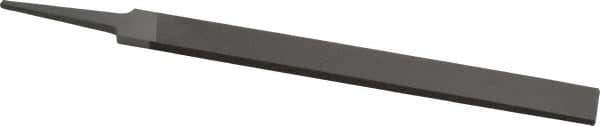 Grobet - 8" Standard Precision Swiss Pattern Hand File - Double Cut, 29/32" Width Diam x 3/16" Thick, With Tang - Apex Tool & Supply