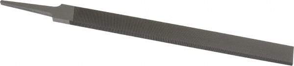Grobet - 10" Standard Precision Swiss Pattern Hand File - Double Cut, 1" Width Diam x 1/4" Thick, With Tang - Apex Tool & Supply