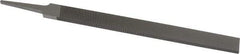 Grobet - 10" Standard Precision Swiss Pattern Hand File - Double Cut, 1" Width Diam x 1/4" Thick, With Tang - Apex Tool & Supply