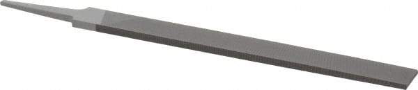 Grobet - 10" Standard Precision Swiss Pattern Hand File - Double Cut, 1" Width Diam x 1/4" Thick, With Tang - Apex Tool & Supply