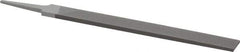 Grobet - 10" Standard Precision Swiss Pattern Hand File - Double Cut, 1" Width Diam x 1/4" Thick, With Tang - Apex Tool & Supply