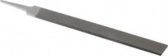Grobet - 10" Standard Precision Swiss Pattern Hand File - Double Cut, 1" Width Diam x 1/4" Thick, With Tang - Apex Tool & Supply
