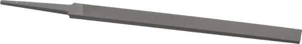 Grobet - 6" Standard Precision Swiss Pattern Regular Pillar File - Double Cut, 1/2" Width Diam x 11/64" Thick, With Tang - Apex Tool & Supply