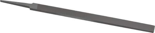 Grobet - 8" Standard Precision Swiss Pattern Regular Pillar File - 19/32" Width Diam x 13/64" Thick, With Tang - Apex Tool & Supply
