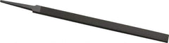 Grobet - 8" Standard Precision Swiss Pattern Regular Pillar File - Double Cut, 19/32" Width Diam x 13/64" Thick, With Tang - Apex Tool & Supply