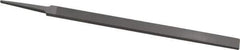 Grobet - 8" Standard Precision Swiss Pattern Regular Pillar File - Double Cut, 19/32" Width Diam x 13/64" Thick, With Tang - Apex Tool & Supply