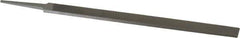 Grobet - 10" Standard Precision Swiss Pattern Regular Pillar File - Double Cut, 23/32" Width Diam x 15/64" Thick, With Tang - Apex Tool & Supply