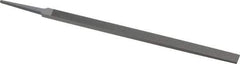 Grobet - 12" Standard Precision Swiss Pattern Regular Pillar File - Double Cut, 25/32" Width Diam x 9/32" Thick, With Tang - Apex Tool & Supply