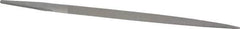 Grobet - 6" Standard Precision Swiss Pattern Pippin File - Double Cut, 25/64" Width Diam x 9/64" Thick, With Tang - Apex Tool & Supply
