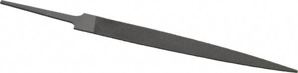 Grobet - 4" Standard Precision Swiss Pattern Warding File - Double Cut, 1/2" Width Diam x 3/64" Thick, With Tang - Apex Tool & Supply