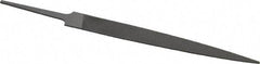 Grobet - 4" Standard Precision Swiss Pattern Warding File - Double Cut, 1/2" Width Diam x 3/64" Thick, With Tang - Apex Tool & Supply