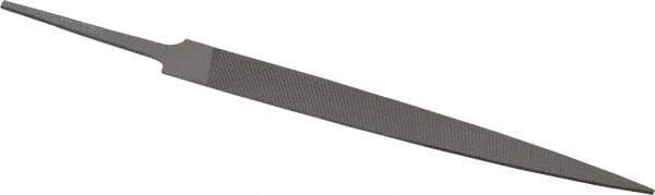 Grobet - 4" Standard Precision Swiss Pattern Warding File - Double Cut, 1/2" Width Diam x 3/64" Thick, With Tang - Apex Tool & Supply