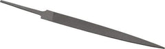 Grobet - 4" Standard Precision Swiss Pattern Warding File - Double Cut, 1/2" Width Diam x 3/64" Thick, With Tang - Apex Tool & Supply