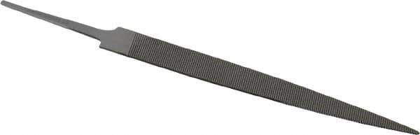 Grobet - 4" Standard Precision Swiss Pattern Warding File - Double Cut, 1/2" Width Diam x 3/64" Thick, With Tang - Apex Tool & Supply