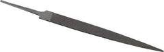 Grobet - 4" Standard Precision Swiss Pattern Warding File - Double Cut, 1/2" Width Diam x 3/64" Thick, With Tang - Apex Tool & Supply