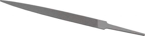 Grobet - 6" Standard Precision Swiss Pattern Warding File - Double Cut, 5/8" Width Diam x 5/64" Thick, With Tang - Apex Tool & Supply