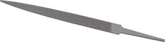 Grobet - 6" Standard Precision Swiss Pattern Warding File - Double Cut, 5/8" Width Diam x 5/64" Thick, With Tang - Apex Tool & Supply