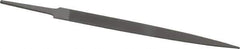 Grobet - 6" Standard Precision Swiss Pattern Warding File - Double Cut, 5/8" Width Diam x 5/64" Thick, With Tang - Apex Tool & Supply