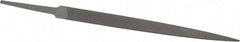 Grobet - 6" Standard Precision Swiss Pattern Warding File - Double Cut, 5/8" Width Diam x 5/64" Thick, With Tang - Apex Tool & Supply