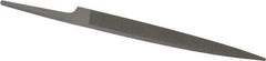 Grobet - 4" Standard Precision Swiss Pattern Knife File - Double Cut, 15/32" Width Diam x 1/8" Thick, With Tang - Apex Tool & Supply