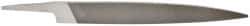 Grobet - 6" Standard Precision Swiss Pattern Knife File - Double Cut, 23/32" Width Diam x 5/32" Thick, With Tang - Apex Tool & Supply