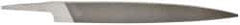 Grobet - 6" Standard Precision Swiss Pattern Knife File - Double Cut, 23/32" Width Diam x 5/32" Thick, With Tang - Apex Tool & Supply