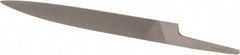 Grobet - 8" Standard Precision Swiss Pattern Knife File - Double Cut, 7/8" Width Diam x 13/64" Thick, With Tang - Apex Tool & Supply