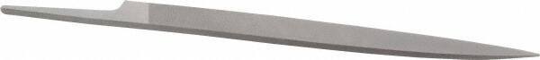 Grobet - 8" Standard Precision Swiss Pattern Knife File - Double Cut, 7/8" Width Diam x 13/64" Thick, With Tang - Apex Tool & Supply
